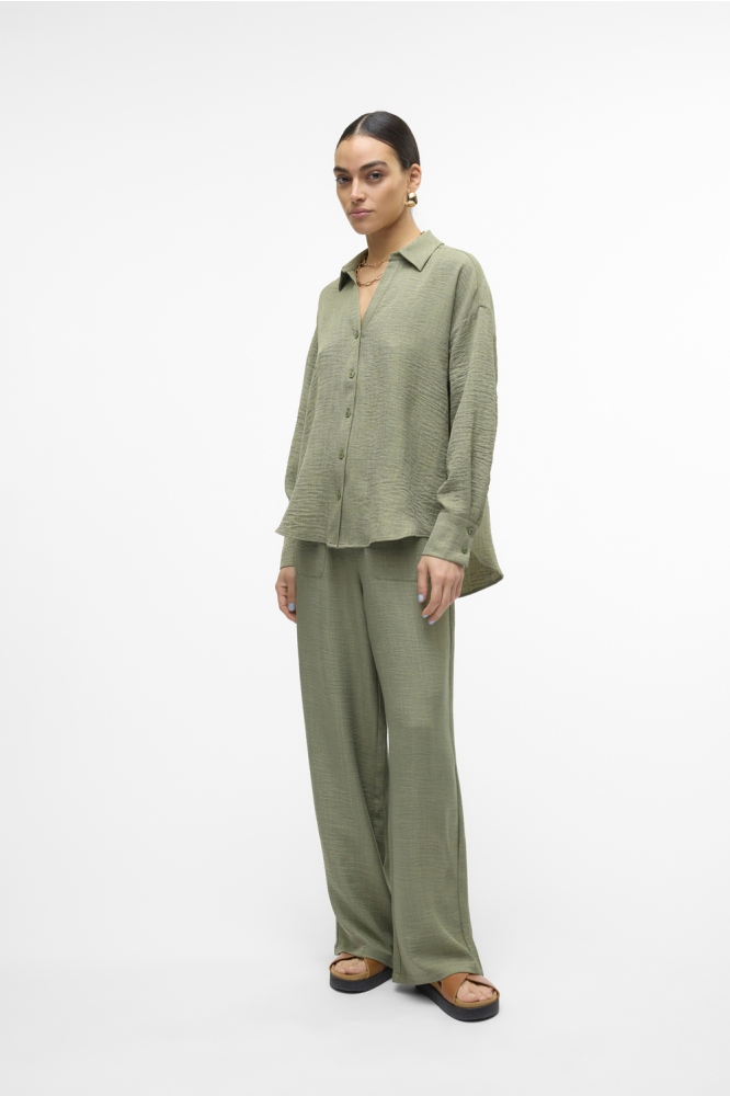 VMMELANEY QUEENY LS SHIRT WVN NOOS 10316389 Laurel Wreath/MELANGE